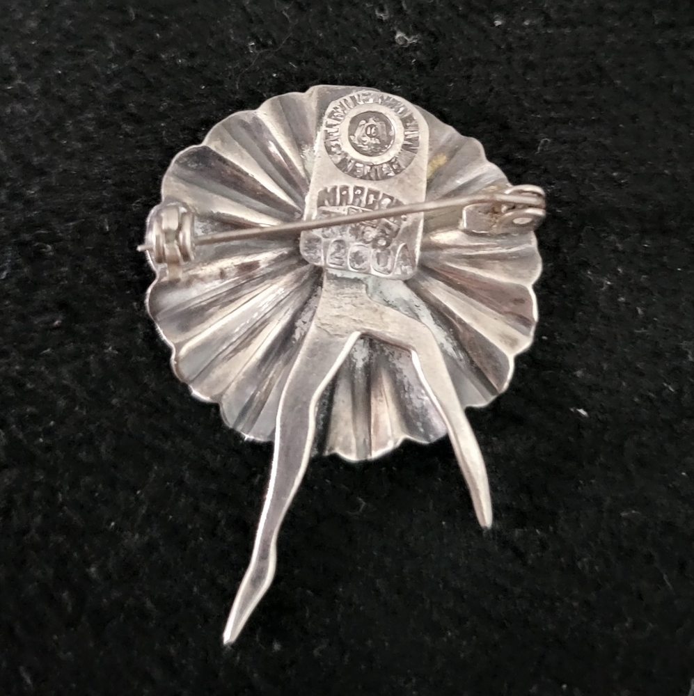 Margot de Taxco Sterling Silver Ballerina Brooch 5200A - Picture 2 of 3